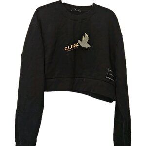 CLOAK Brand Womens Large Cropped Pullover Sweatshirt Hidden In Plain Sight